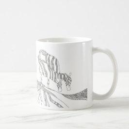 Abstract stick figure custom mug giraffe kaffemugg