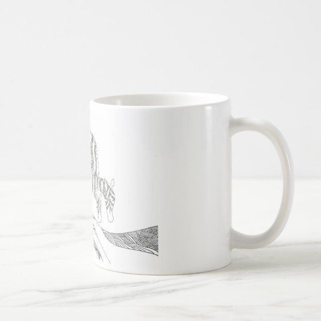 Abstract stick figure custom mug giraffe kaffemugg (Höger)