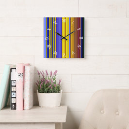Abstract Stripes Design 1 Fyrkantig Klocka