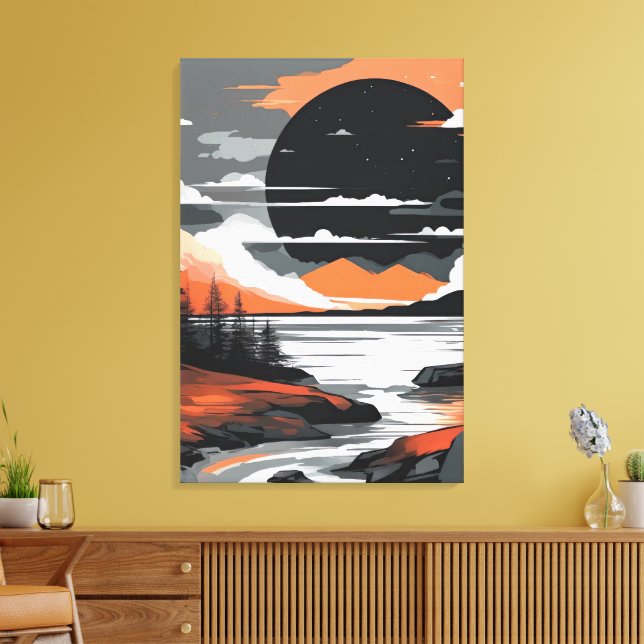Abstract Sunset Canvastryck (Insitu (Vardagsrum))