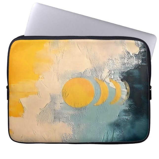 Abstract Sunset – Golden Calm Over Horizons Laptop Fodral (Framsidan)