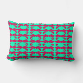 Abstract Swan Teal and Pink throw pillow Lumbarkudde