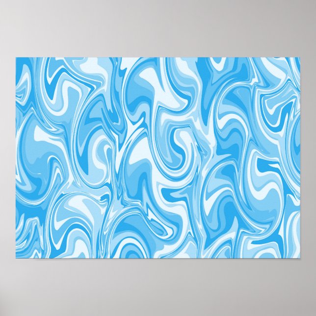 Abstract Swirl Art - Blue Poster (Framsidan)