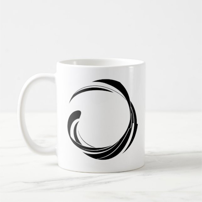 Abstract Swirl Circle Design – curved ring artwork Kaffemugg (Vänster)