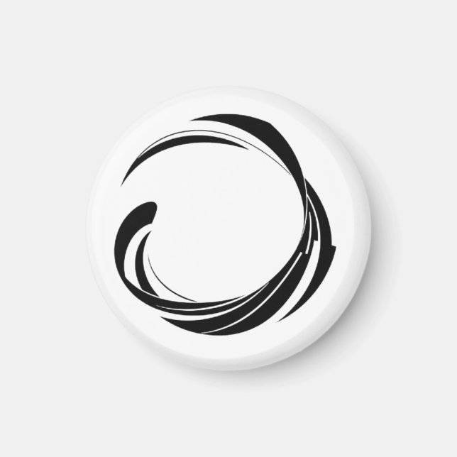 Abstract Swirl Circle Design – curved ring artwork Magnet (Framsidan)