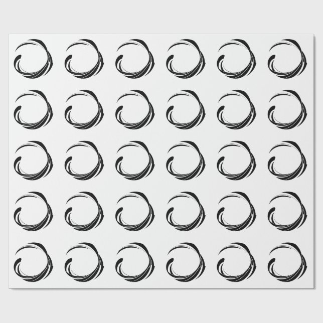 Abstract Swirl Circle Design – curved ring artwork Presentpapper (Platt)