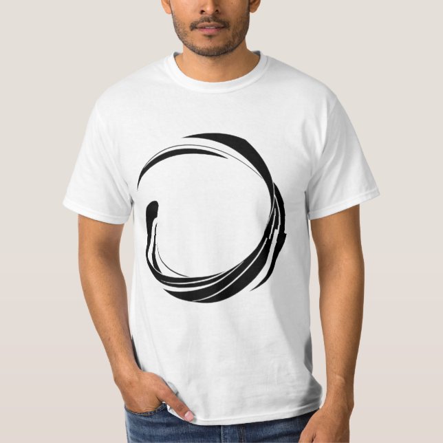 Abstract Swirl Circle Design – curved ring artwork T Shirt (Framsida)