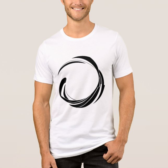 Abstract Swirl Circle Design – curved ring artwork T Shirt (Framsida)