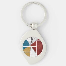 Abstract Swirl Silverfärgad Nyckelring