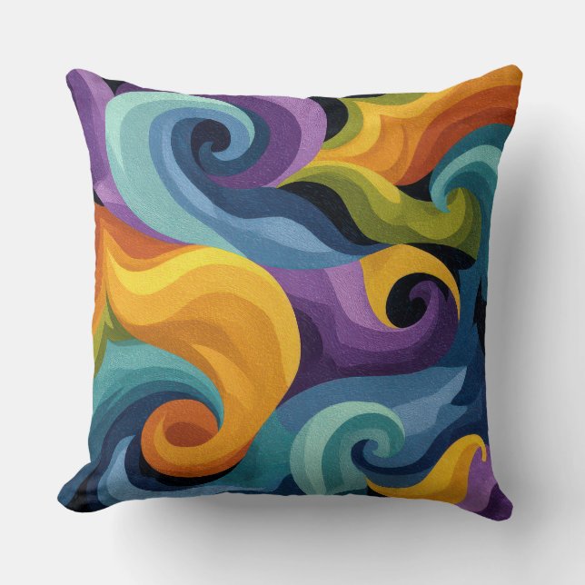 Abstract Swirl Throw Pillow Kudde (Framsida)
