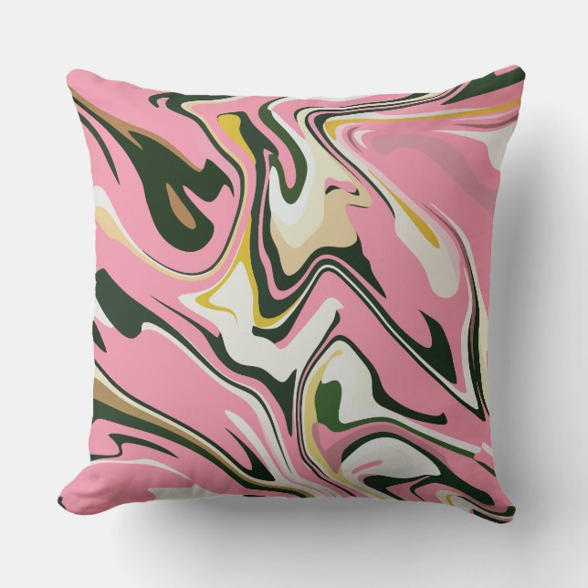 Abstract Swirling art with Pink, white and black Kudde (Framsida)