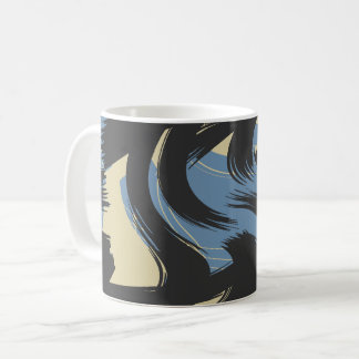 Abstract Swirling Brushstroke Design Kaffemugg