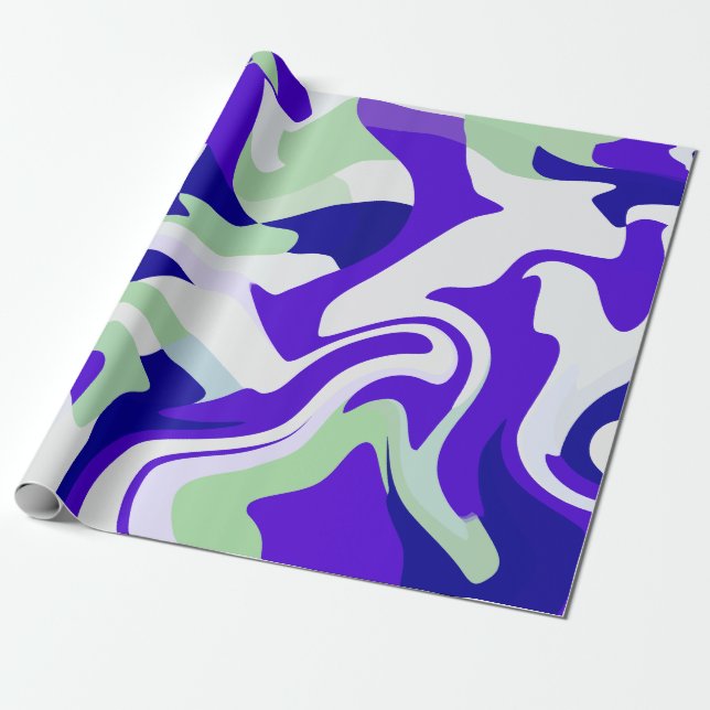 Abstract Swirling Pattern in Cool Tones Presentpapper (Utrullad)
