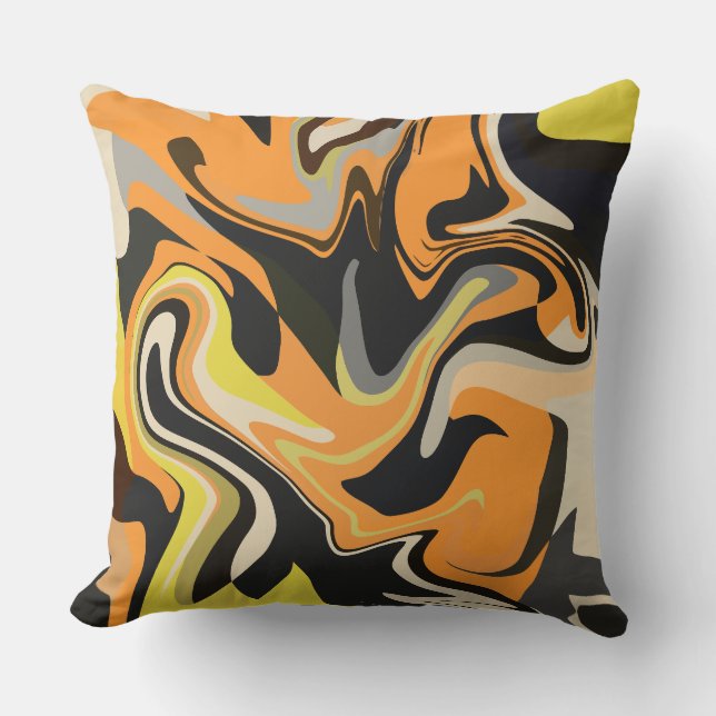 Abstract Swirling Pattern in Earthy Tones Kudde (Framsida)