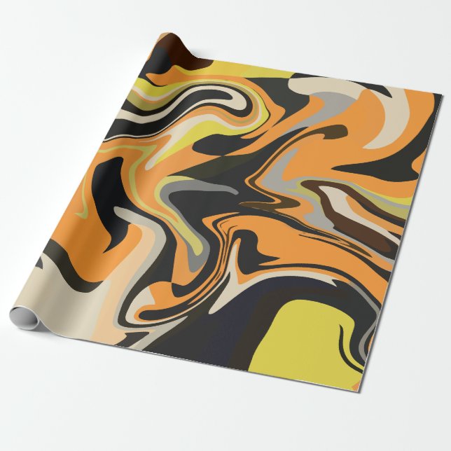 Abstract Swirling Pattern in Earthy Tones Presentpapper (Utrullad)