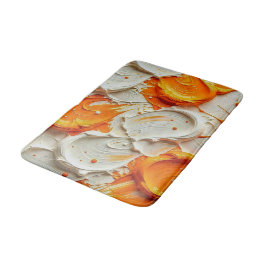 Abstract Swirling Teal and Orange Glossy Fluid Spl Badrumsmatta