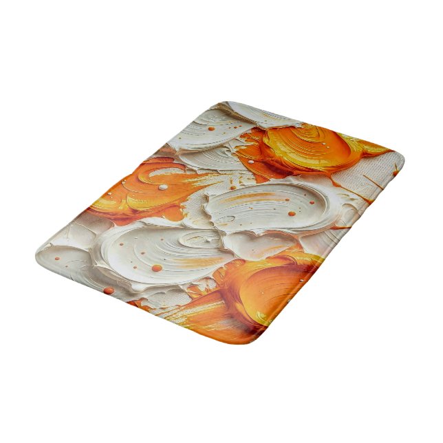 Abstract Swirling Teal and Orange Glossy Fluid Spl Badrumsmatta (Vinklad)