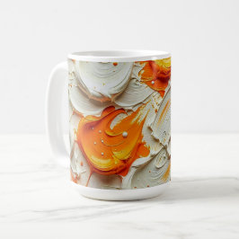 Abstract Swirling Teal and Orange Glossy Fluid Spl Kaffemugg