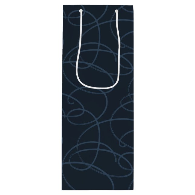 Abstract Swirling Vine | Modern Line Art Dark Navy (Framsidan)