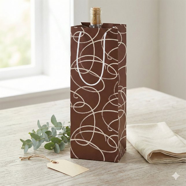 Abstract Swirling Vine | Modern Line Art Rust (Skapare uppladdad)