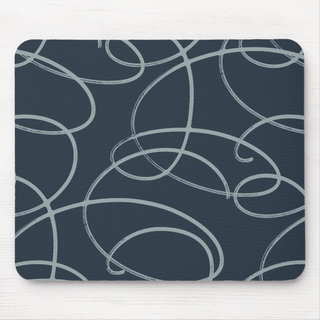Abstract Swirling Vine | Modern Texture Desk Navy Musmatta (Framsidan)