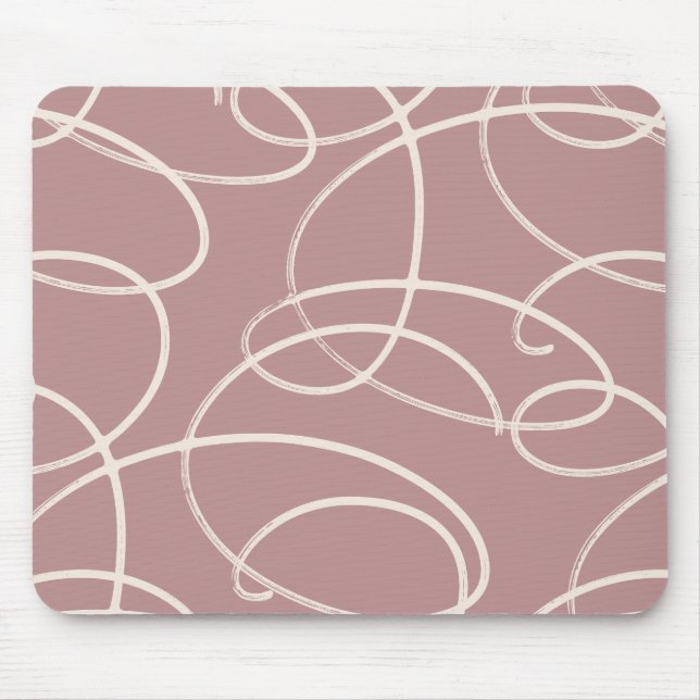 Abstract Swirling Vine | Modern Texture Desk Pink Musmatta (Framsidan)