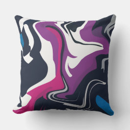 Abstract Swirls of Cool and Bold Colors Kudde