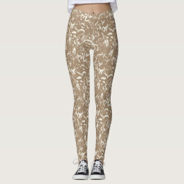 Abstract Taupe Leggings for Any Occasion