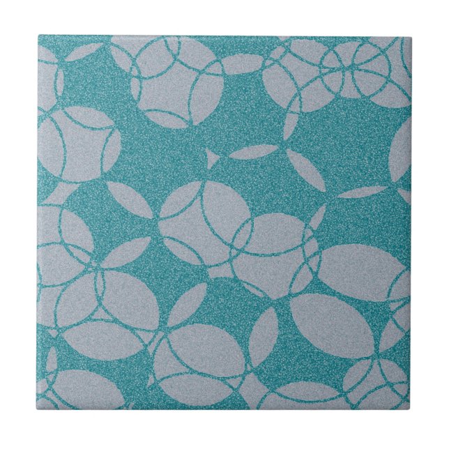 Abstract Teal Circles Pattern Kakelplatta (Framsidan)