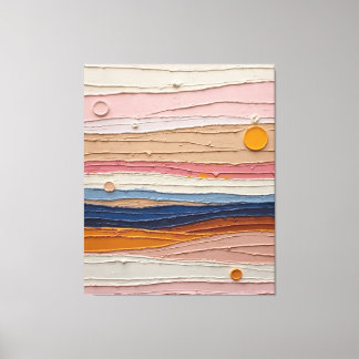 Abstract Textured Landscape Art – Colorful Layered Canvastryck