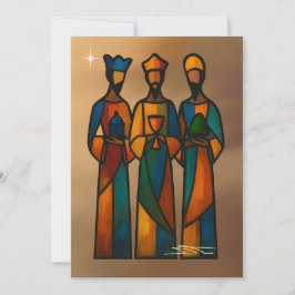 Abstract Three Wise Men Julkort