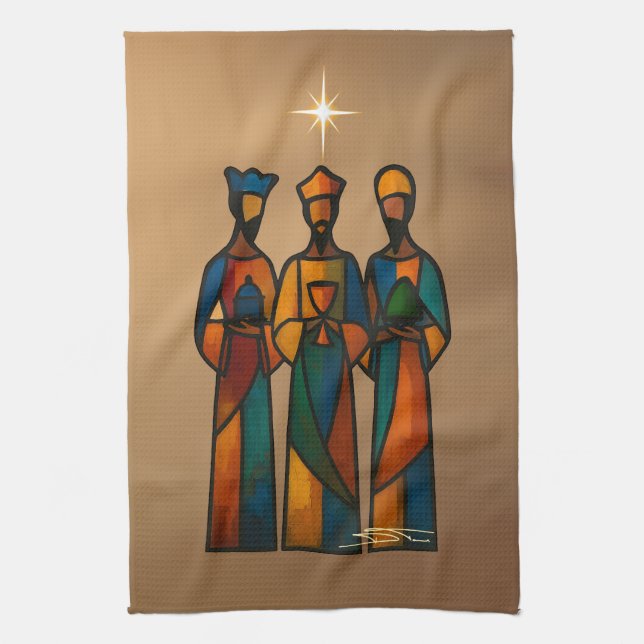 Abstract Three Wise Men Kökshandduk (Vertikal)