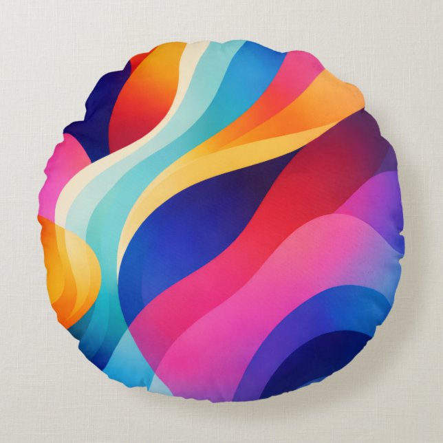 Abstract throw pillow rund kudde (Framsidan)