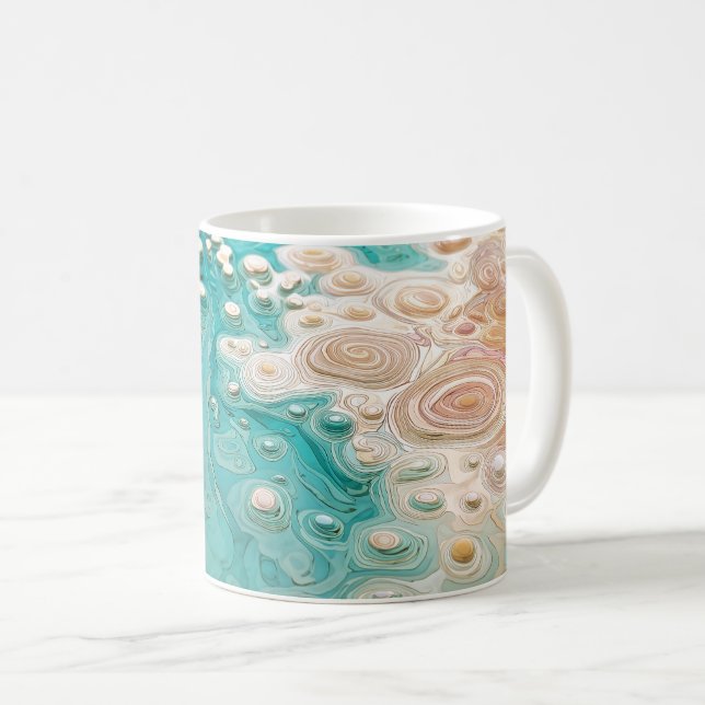 Abstract Topographic Ocean Art Kaffemugg (Framsida höger)