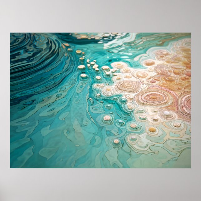 Abstract Topographic Ocean Art Poster (Framsidan)