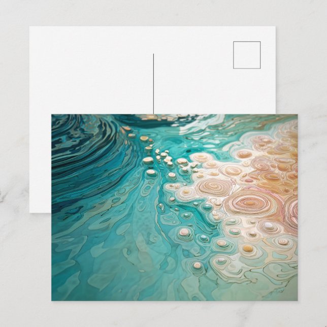 Abstract Topographic Ocean Art Vykort (Fram/baksida)