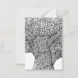 Abstract Tree Drawing Oval Shapes Design Anteckningskort