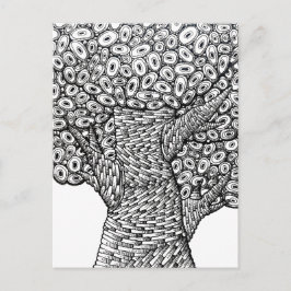 Abstract Tree Drawing Oval Shapes Design Vykort