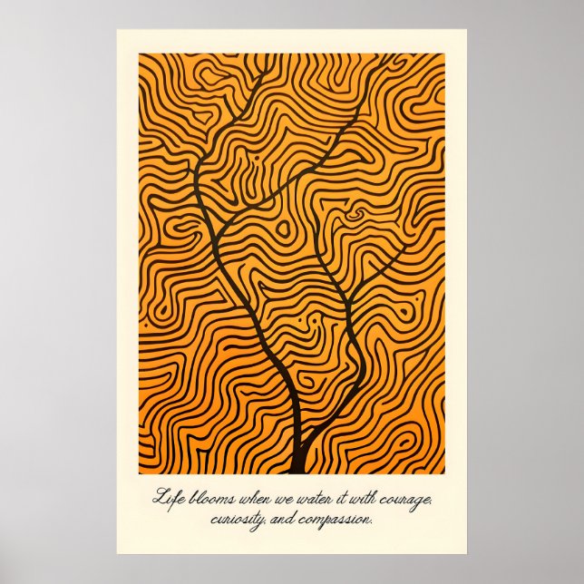 Abstract Tree Line Art Print Inspirational Growth Poster (Framsidan)