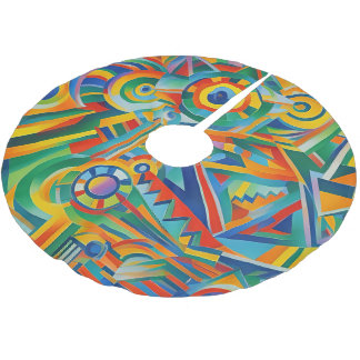 Abstract Tree Skirt Julgransmatta Borstad Polyester