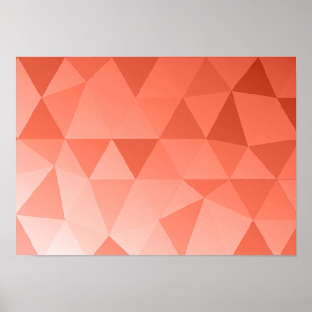 Abstract Triangle Art - Red Tones Poster (Framsidan)