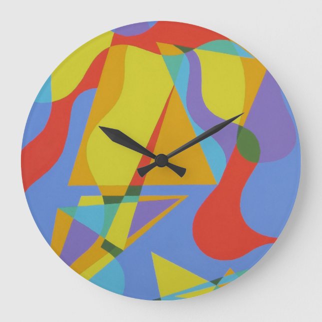 Abstract Triangular Celebration Large Clock Stor Klocka (Framsida)