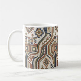 Abstract Tribal Geometric Embroidery Pattern Kaffemugg