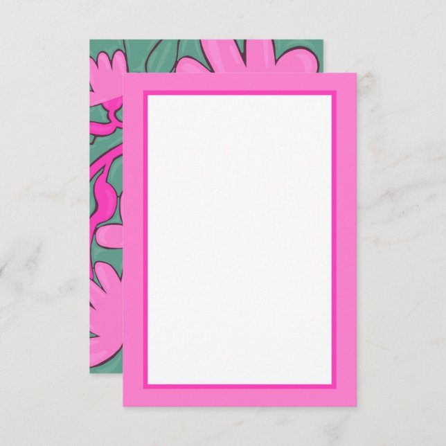 Abstract Tropical Motif Flat Card Tack Kort (Fram/baksida)