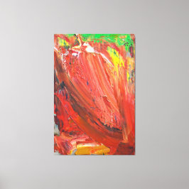 Abstract Vertical Gesture in Red Canvastryck