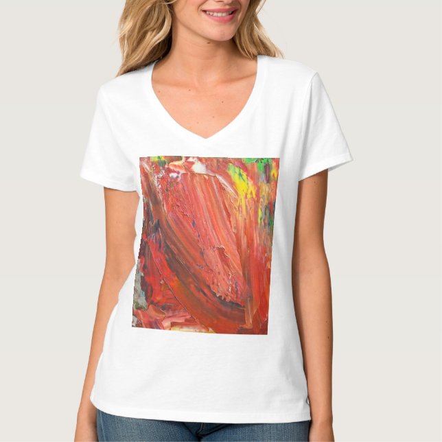 Abstract Vertical Gesture in Red T Shirt (Framsida)