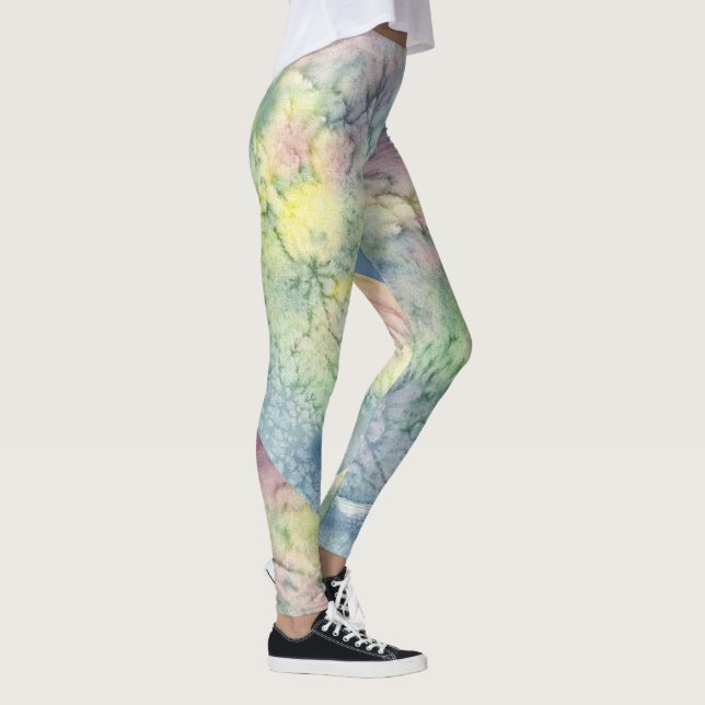 Abstract Vibrant Pattern Psychedelic Color Burst Leggings (Höger)