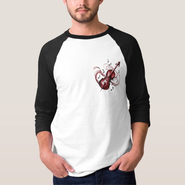 Abstract violin 3/4 sleeve basic raglan t shirt (Framsida)