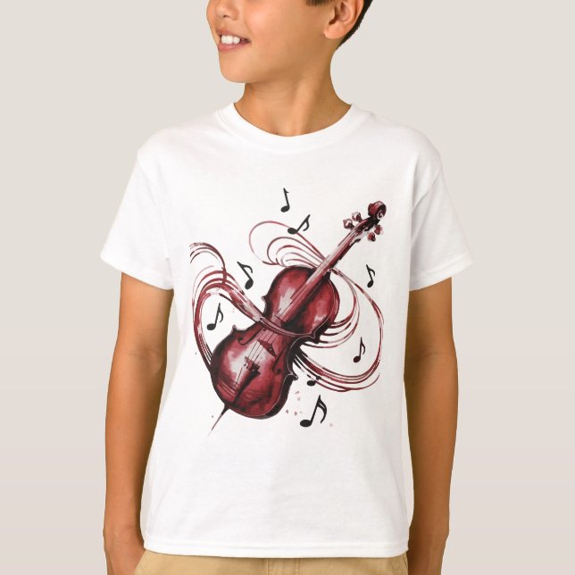 Abstract violin basic children's t shirt (Framsida)