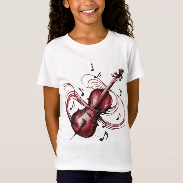 Abstract Violin Girls' Jersey  T Shirt (Framsida)